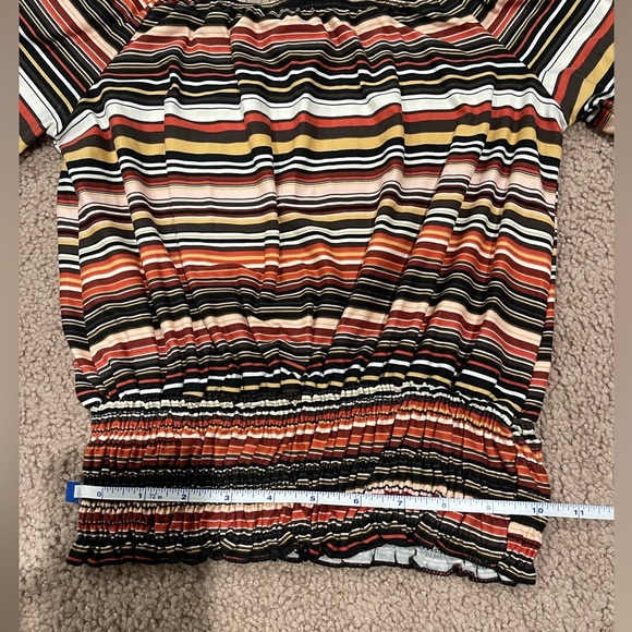 Woman's MARCI multicolor stripe off-shoulder top - Picture 5 of 9